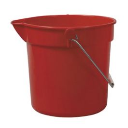 10 LTR PLASTIC BUCKET WITH POURING SPOUT RED